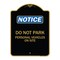 Signmission Do Not Park Personal Vehicles on Site, Black & Gold Aluminum Sign, 18" x 24", BG-1824-24143 A-DES-BG-1824-24143 - alternate 1